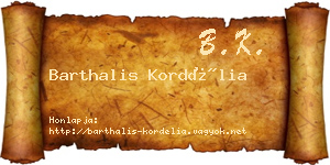 Barthalis Kordélia névjegykártya